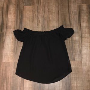 Off the shoulder black top